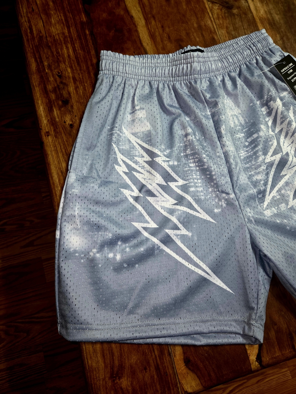Corrupted Creative Men's Light Blue Athletic Mesh Shorts - Picture 3 of 8